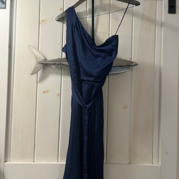 One Shoulder Silk Dress - Picture 2 of 2